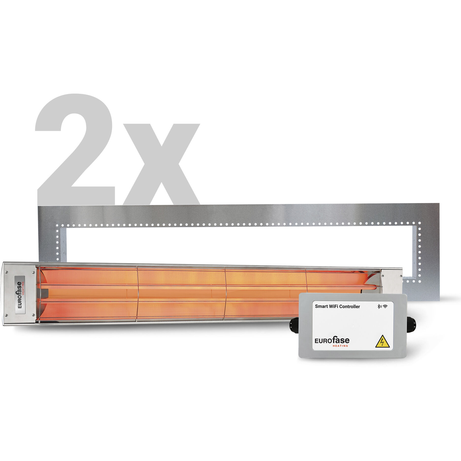 EF60 Series Stainless Steel and Light Grey Electric Patio Heater Bundle